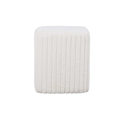 สตูลลายแนวตั้งทรงสี่เหลี่ยมสีขาว